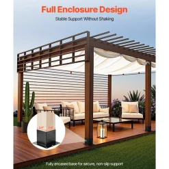 VEVOR 4x4 Post Base 4 Pcs, Inner Size 3.6x3.6 inch / 92x92 mm Post Brackets, Heavy Duty Carbon Steel Decking Posts, Wood Posts Brackets for Pavilion Deck Railing Support Deck Base Plate, Black