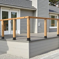 VEVOR 4x4 Post Base 4 Pcs, Inner Size 3.6x3.6 inch / 92x92 mm Post Brackets, Heavy Duty Carbon Steel Decking Posts, Wood Posts Brackets for Pavilion Deck Railing Support Deck Base Plate, Black