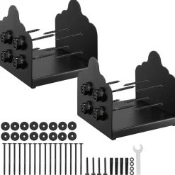 VEVOR 4x4 Post Base 8 Pcs, Inner Size 3.6x3.6 inch / 92x92 mm Post Brackets, Heavy Duty Carbon Steel Decking Posts, Wood Posts Brackets for Pavilion Deck Railing Support Deck Base Plate, Black