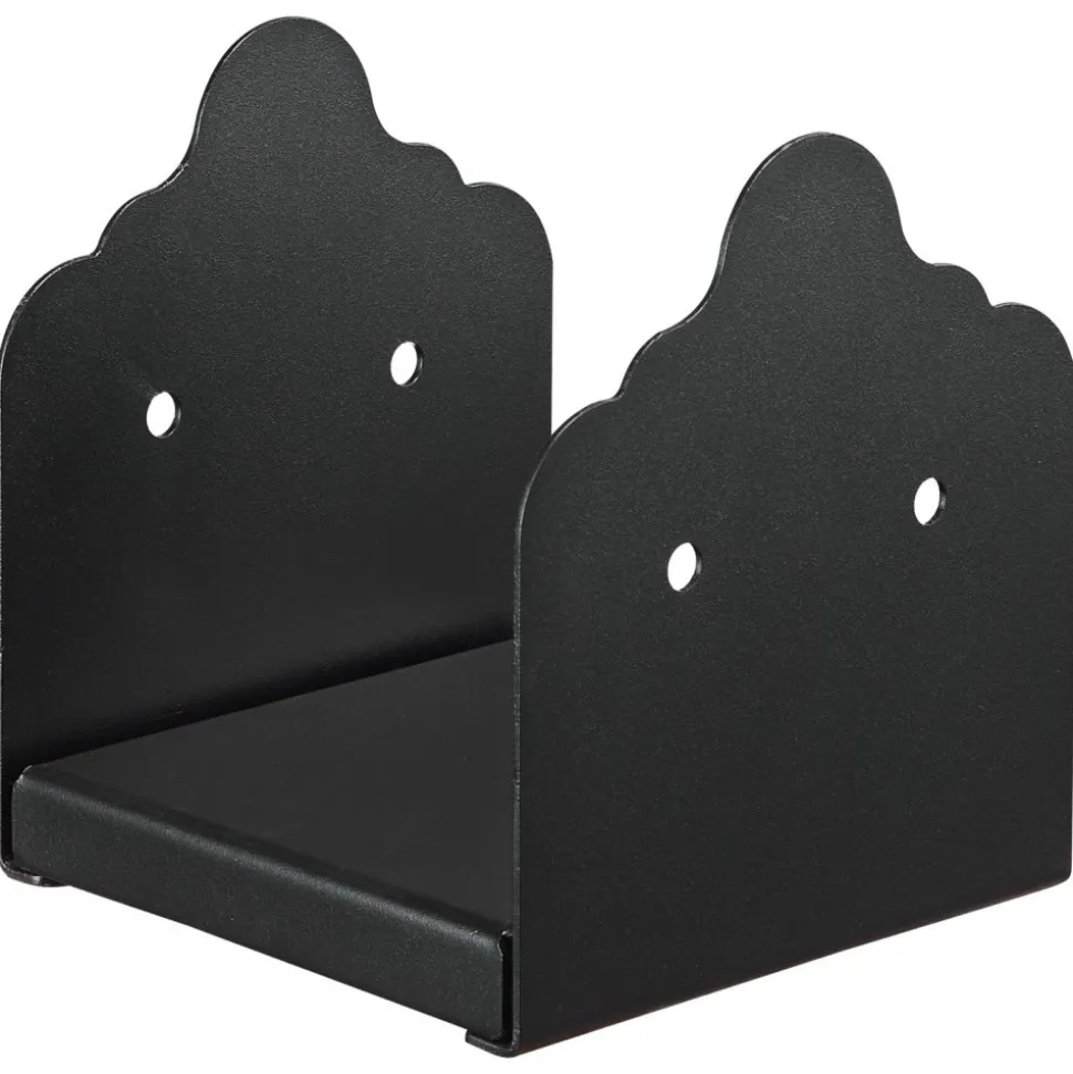 VEVOR 6x6 Post Base 4 Pcs, Inner Size 5.6"x5.6" Post Base Brackets, Heavy Duty Powder-Coated Post Anchor Matte Black Wood Post Brackets for Pavilion Deck Railing Support Deck Base Plate