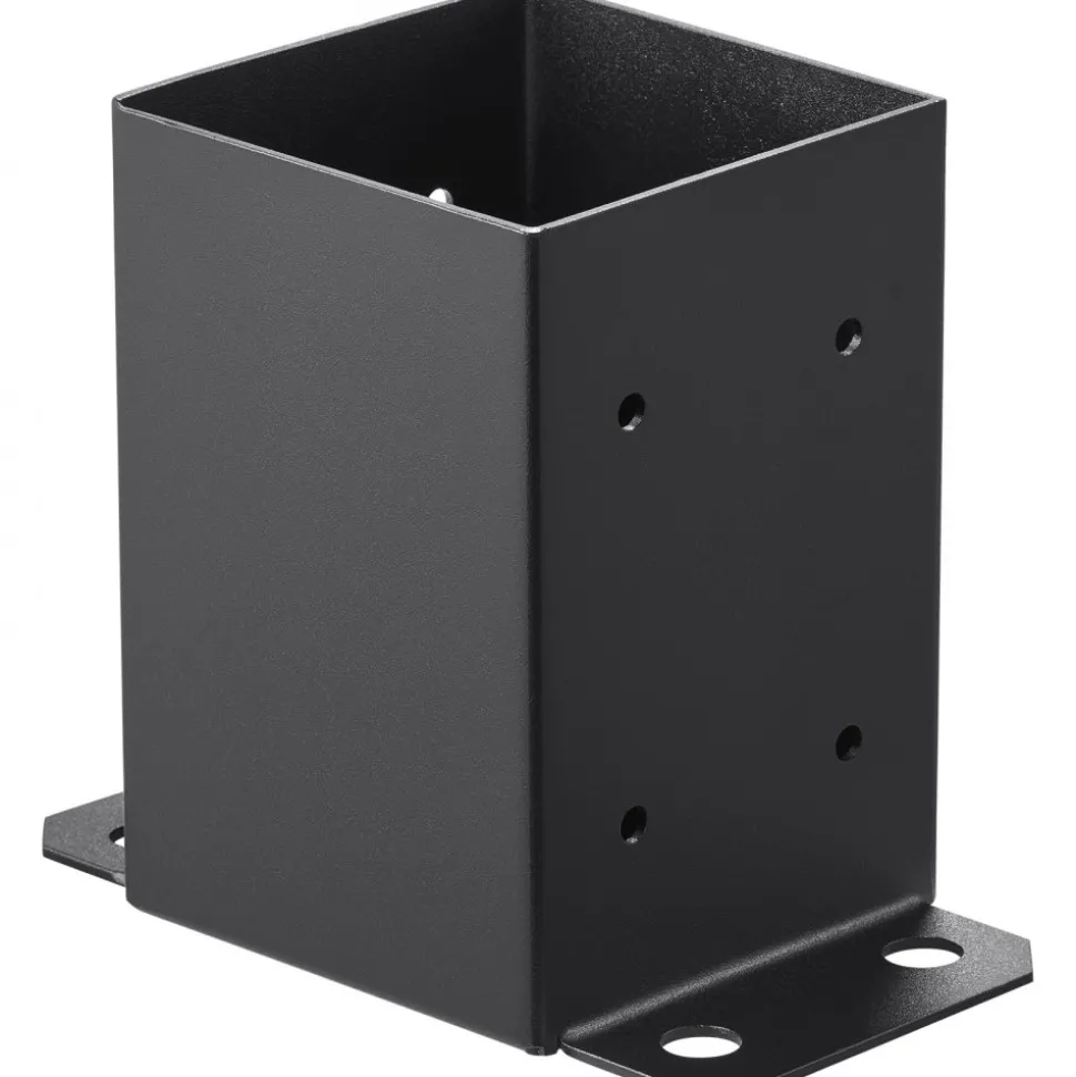 VEVOR 4x4 Post Base 10 Pcs, Inner Size 3.6x3.6 inch / 91.44x91.44 mm Post Brackets, Heavy Duty Carbon Steel Decking Posts, Wood Posts Brackets for Pavilion Deck Railing Support Deck Base Plate, Black