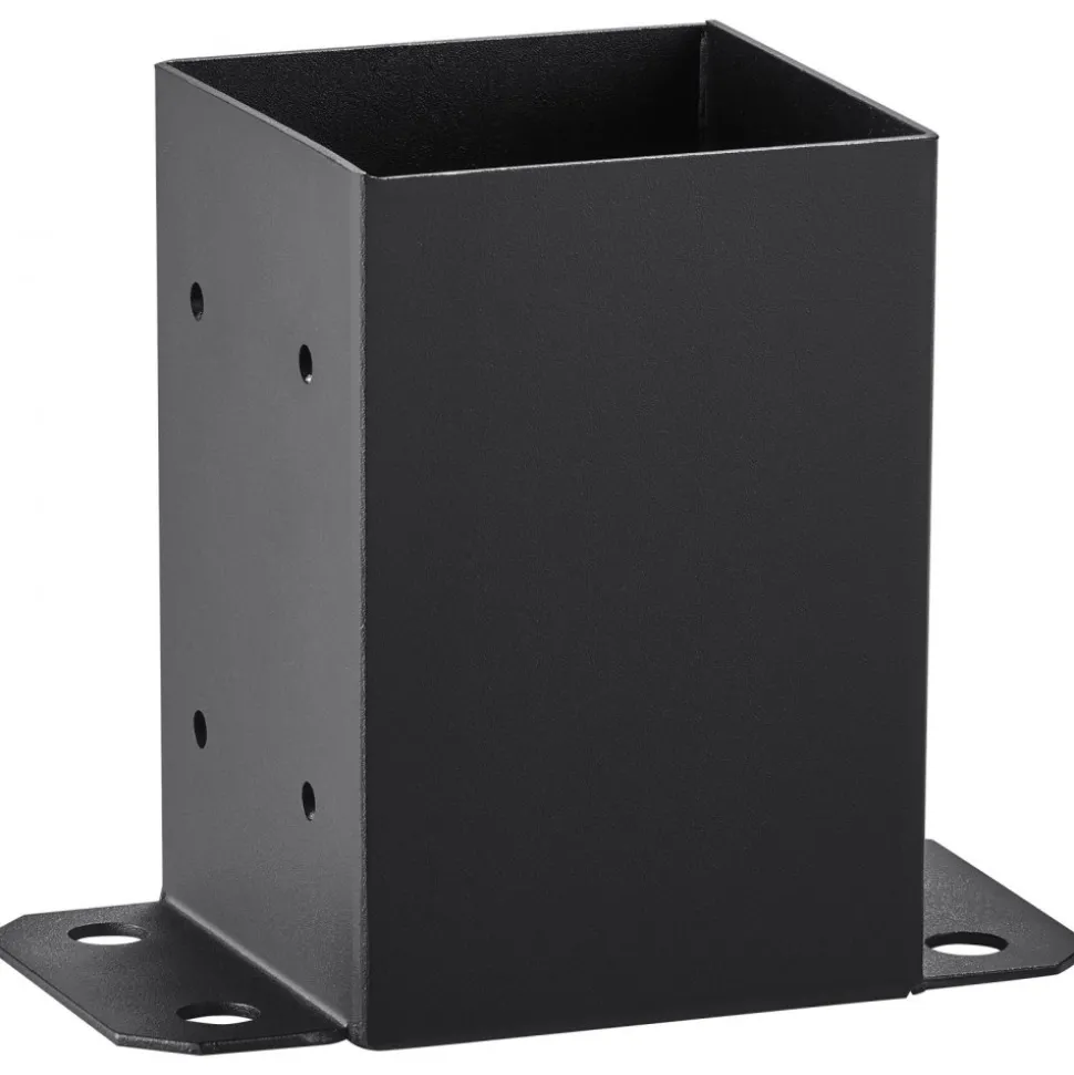 VEVOR 4x4 Post Base 10 Pcs, Inner Size 3.6x3.6 inch / 91.44x91.44 mm Post Brackets, Heavy Duty Carbon Steel Decking Posts, Wood Posts Brackets for Pavilion Deck Railing Support Deck Base Plate, Black