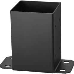 VEVOR 4x4 Post Base 10 Pcs, Inner Size 3.6x3.6 inch / 91.44x91.44 mm Post Brackets, Heavy Duty Carbon Steel Decking Posts, Wood Posts Brackets for Pavilion Deck Railing Support Deck Base Plate, Black