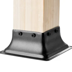 VEVOR 4x4 Post Base 4Pcs, Internal 3.6"x3.6" Heavy Duty Powder-Coated Steel Post Bracket Fit for Standard Wood Post Anchor, Decking Post Base for Deck Porch Handrail Railing Support