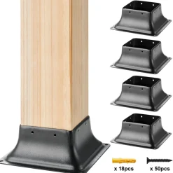 VEVOR 4x4 Post Base 4Pcs, Internal 3.6