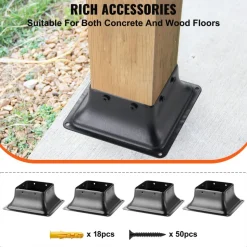 VEVOR 4x4 Post Base 4Pcs, Internal 3.6