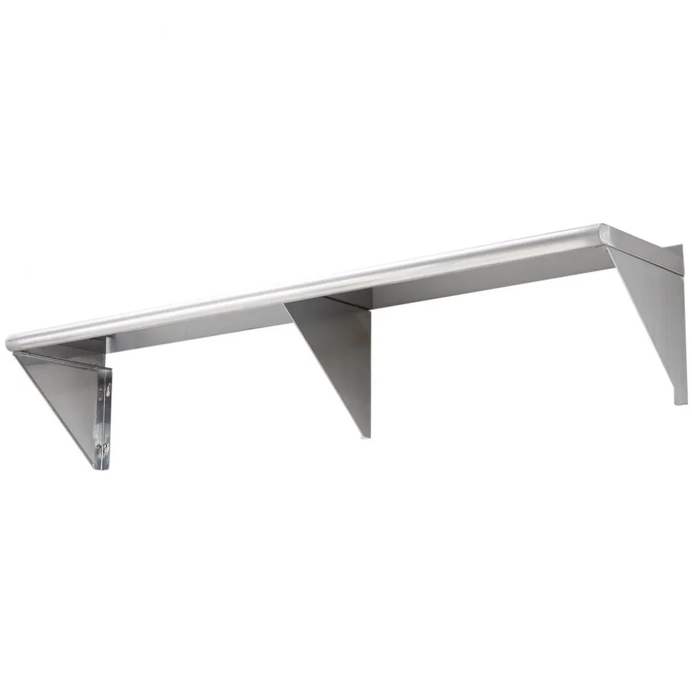 VEVOR 18" x 72" Stainless Steel Shelf, Wall Mounted Floating Shelving with Brackets, 500 lbs Load Capacity Commercial Shelves, Heavy Duty Storage Rack for Restaurant, Kitchen, Bar, Home, and Hotel
