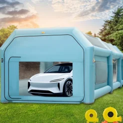 VEVOR 26x15x10ft Portable Inflatable Paint Booth,Inflatable Spray Booth, Car Paint Tent with Air Filter System & 2 Blowers, Upgraded Blow Up Spray Booth Tent, Auto Paint Workstation, Car Parking Gara