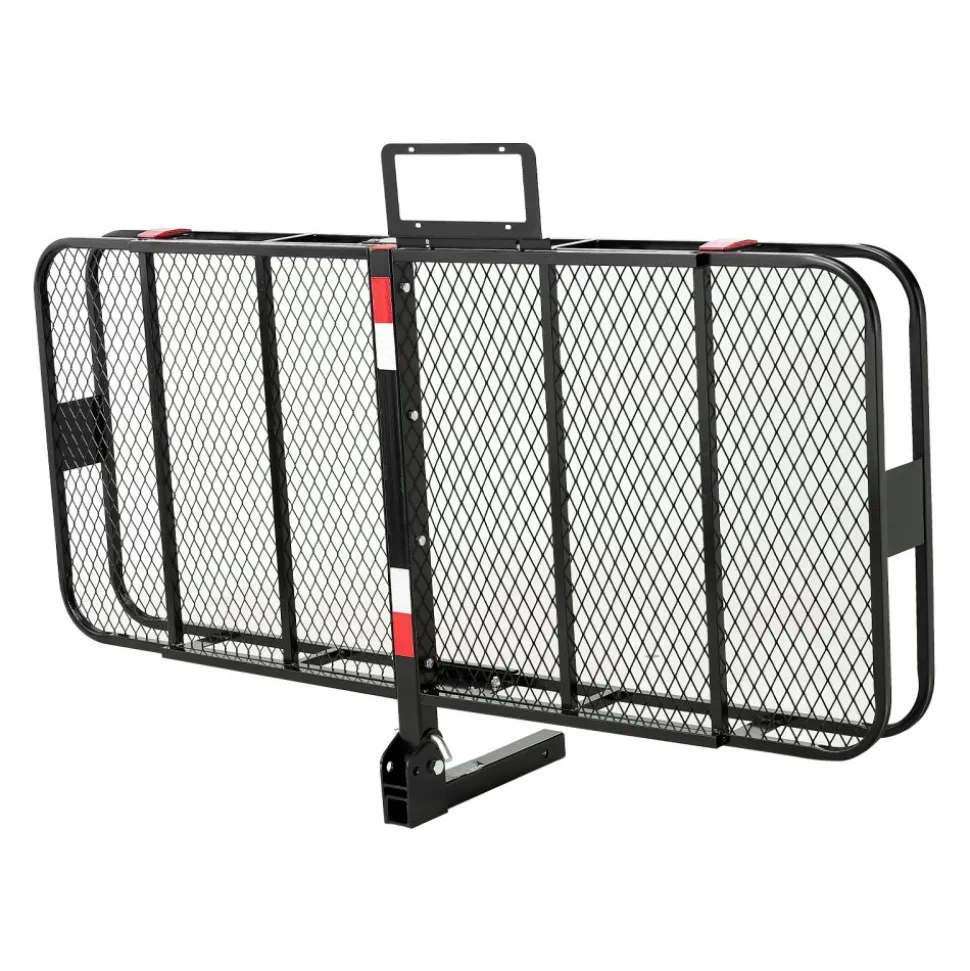 VEVOR 70" x 30" x 6", Hitch Cargo Carrier, 500 lbs Capacity Hitch Cargo Carrier with Ratchet Straps & Cargo Bag, Folding Hitch Mount Cargo Carrier with Hitch Lock for 2" Receiver, Fit for SUVs