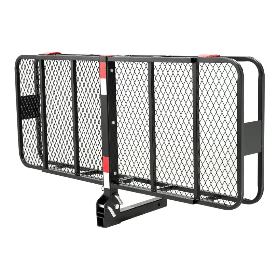 VEVOR 60" x 24" x 6", Hitch Cargo Carrier, 500 lbs Capacity Hitch Cargo Carrier with Nighttime Reflective Reminder, Folding Hitch Mount Cargo Carrier with Hitch Stabilizer, Fit for SUVs