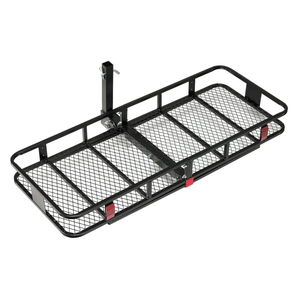 VEVOR 60" x 24" x 6", Hitch Cargo Carrier, 500 lbs Capacity Hitch Cargo Carrier with Nighttime Reflective Reminder, Folding Hitch Mount Cargo Carrier with Hitch Stabilizer, Fit for SUVs