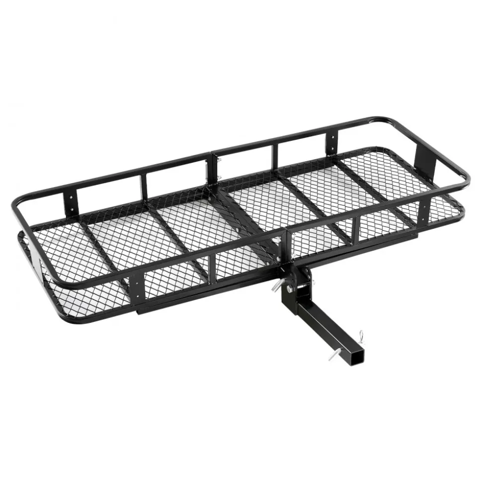 VEVOR 60" x 24" x 6", Hitch Cargo Carrier, 500 lbs Capacity Hitch Cargo Carrier with Nighttime Reflective Reminder, Folding Hitch Mount Cargo Carrier with Hitch Stabilizer, Fit for SUVs