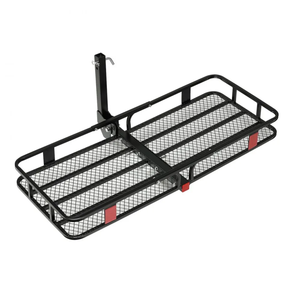 VEVOR 60" x 24" x 6", Hitch Cargo Carrier, 500 lbs Capacity Hitch Cargo Carrier with Cargo Net with Hook & Waterproof Cargo Bag, Folding Hitch Mount Cargo Carrier with Ratchet Straps, Fit for SUVs