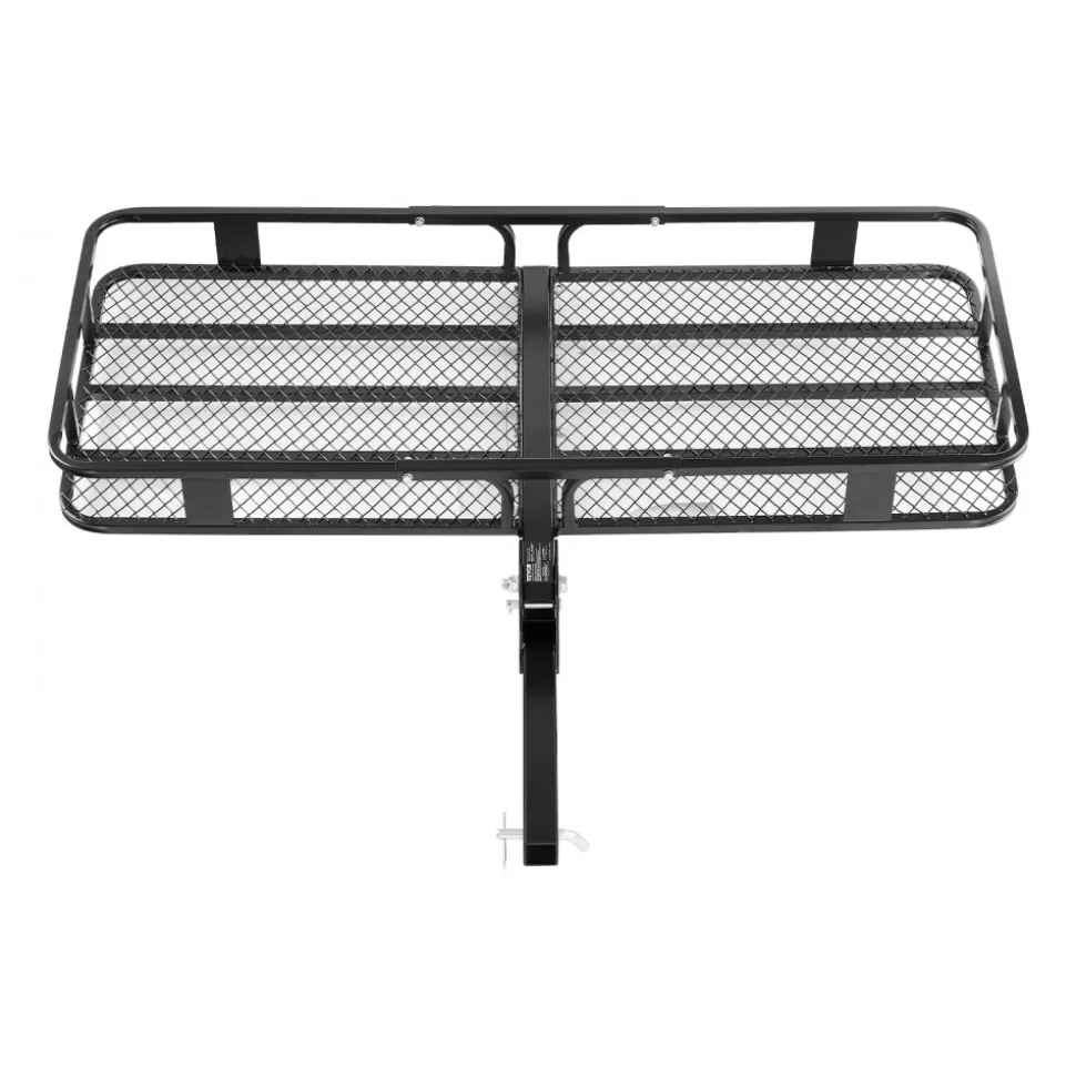 VEVOR 60" x 24" x 6", Hitch Cargo Carrier, 500 lbs Capacity Hitch Cargo Carrier with Cargo Net with Hook & Waterproof Cargo Bag, Folding Hitch Mount Cargo Carrier with Ratchet Straps, Fit for SUVs