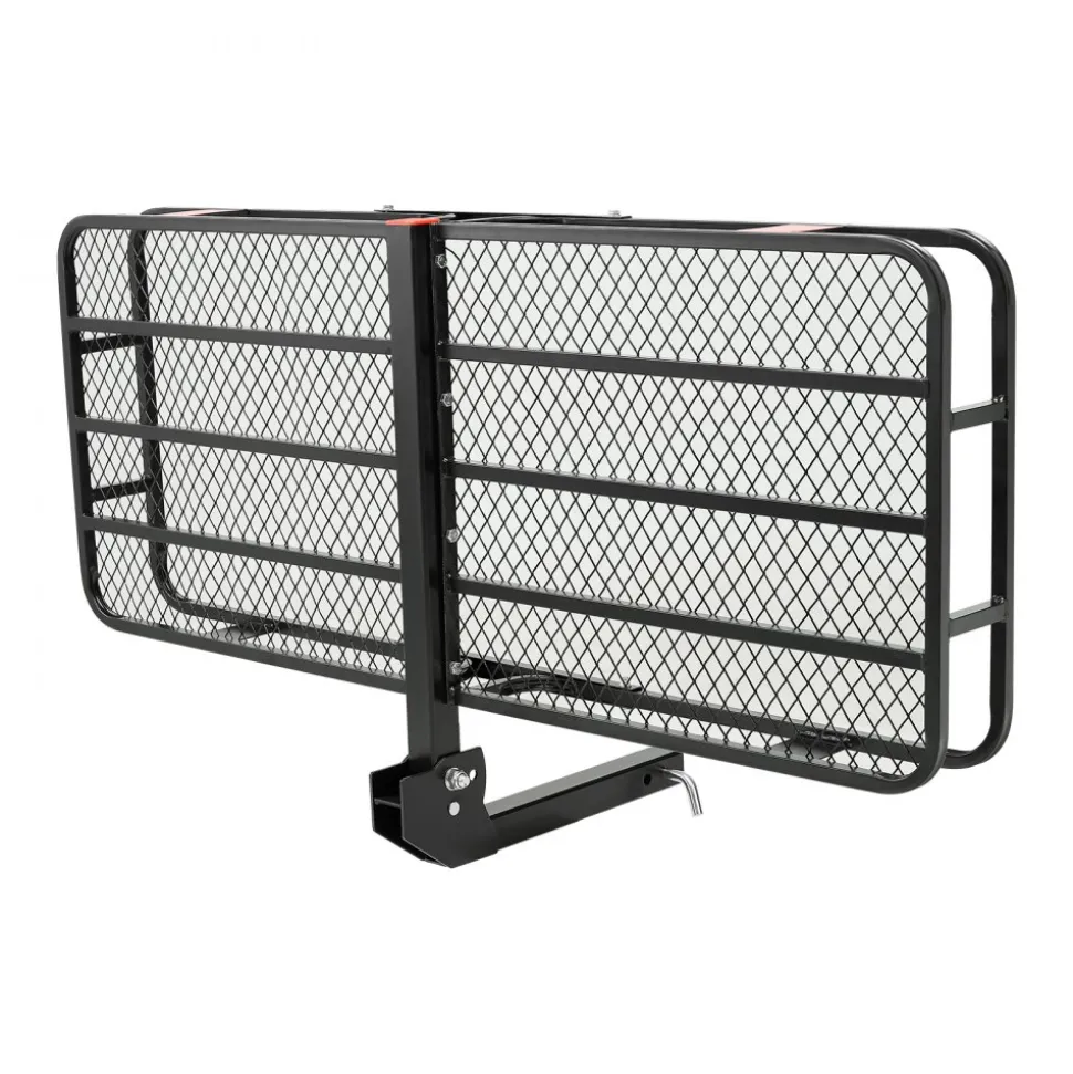 VEVOR 60" x 24" x 6", Hitch Cargo Carrier, 500 lbs Capacity Hitch Cargo Carrier with Cargo Net with Hook & Waterproof Cargo Bag, Folding Hitch Mount Cargo Carrier with Ratchet Straps, Fit for SUVs