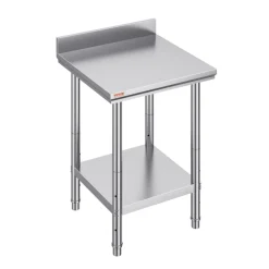VEVOR 24 x 24 x 35 Inch Stainless Steel Work Table, Commercial Food Prep Worktable Heavy Duty Prep Worktable, Metal Work Table with Adjustable Height for Restaurant, Home and Hotel