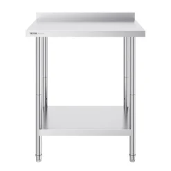 VEVOR 24 x 30 x 36 Inch Stainless Steel Work Table, Commercial Food Prep Worktable Heavy Duty Prep Worktable, Metal Work Table with Adjustable Height for Restaurant, Home and Hotel