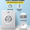VEVOR 32 x 32 x 2.5 Inch Washing Machine Pan 18 GA Thickness 304 Stainless Steel Heavy Duty Compact Washer Drip Tray with Drain Hole & Hose Adapter