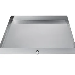 VEVOR 32 x 32 x 2.5 Inch Washing Machine Pan 18 GA Thickness 304 Stainless Steel Heavy Duty Compact Washer Drip Tray with Drain Hole & Hose Adapter