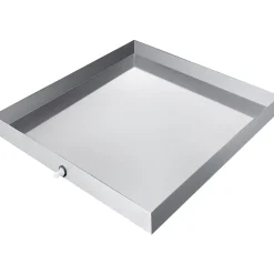 VEVOR 27 x 25 x 2.5 Inch Washing Machine Pan 304 Stainless Steel Washing Machine Drain Pan 18 GA Thickness Heavy Duty Compact Washer Drip Tray with Drain Hole & Hose Adapter