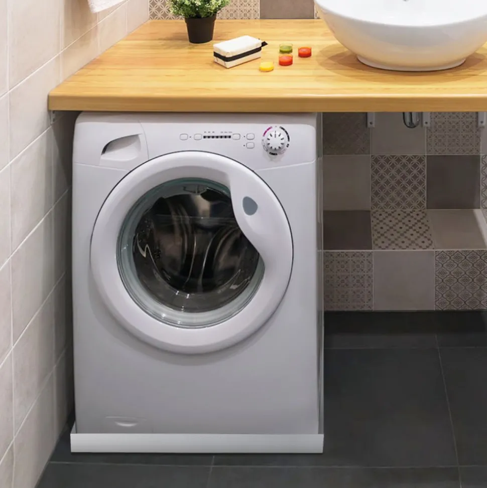 VEVOR 32 x 30 x 2.5 Inch Washing Machine Pan 18 GA Thickness 304 Stainless Steel Heavy Duty Compact Washer Drip Tray with Drain Hole & Hose Adapter