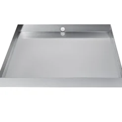 VEVOR 32 x 30 x 2.5 Inch Washing Machine Pan 18 GA Thickness 304 Stainless Steel Heavy Duty Compact Washer Drip Tray with Drain Hole & Hose Adapter
