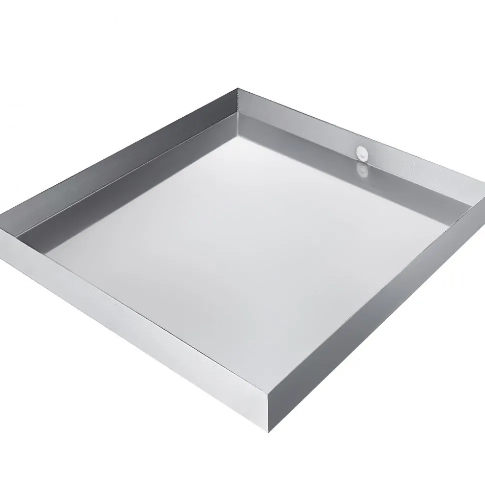 VEVOR 32 x 30 x 2.5 Inch Washing Machine Pan 18 GA Thickness 304 Stainless Steel Heavy Duty Compact Washer Drip Tray with Drain Hole & Hose Adapter