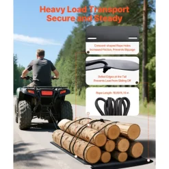 VEVOR Yard Drag Sled, 90 x 46 in, 1500lbs Heavy Duty Utility Sled, HDPE Drag Glider with Ropes & Pull Cables, Hand & Vehicle Use Game Hauler for Firewood Ice Fishing, Compatible with ATVs UTVs Tractors