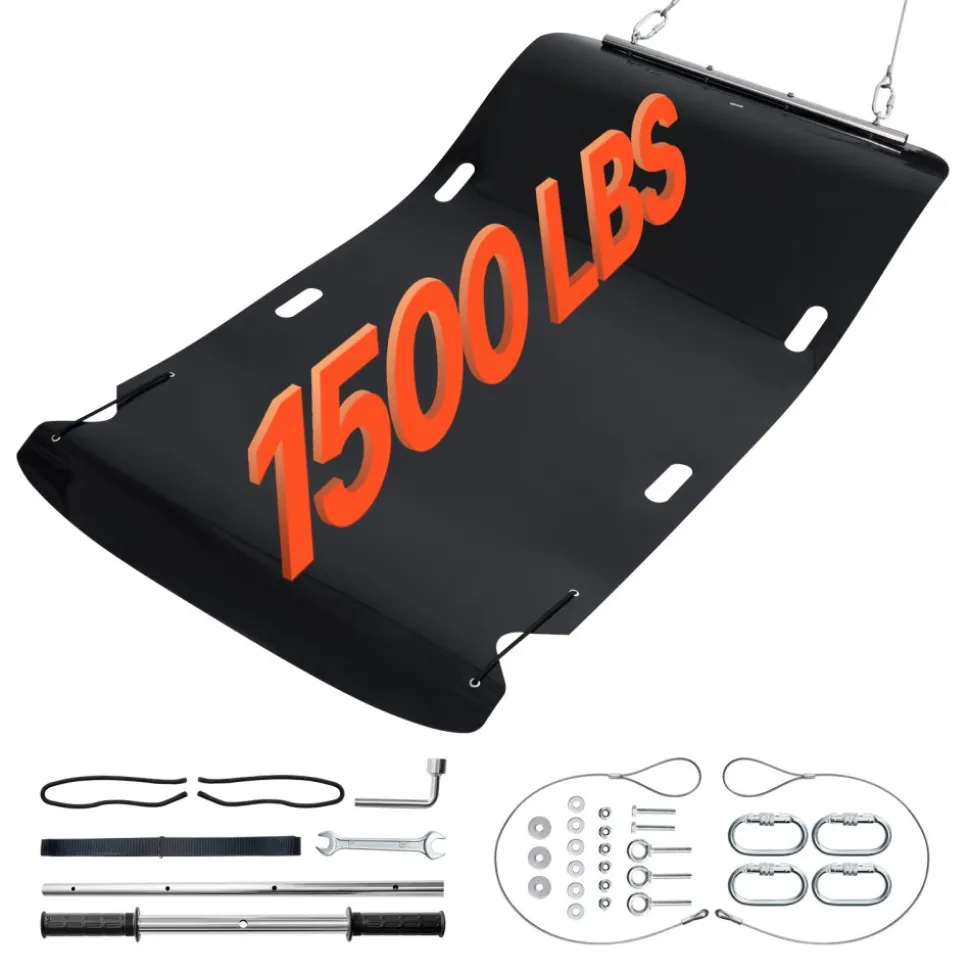 VEVOR Yard Drag Sled, 90 x 46 in, 1500lbs Heavy Duty Utility Sled, HDPE Drag Glider with Ropes & Pull Cables, Hand & Vehicle Use Game Hauler for Firewood Ice Fishing, Compatible with ATVs UTVs Tractors