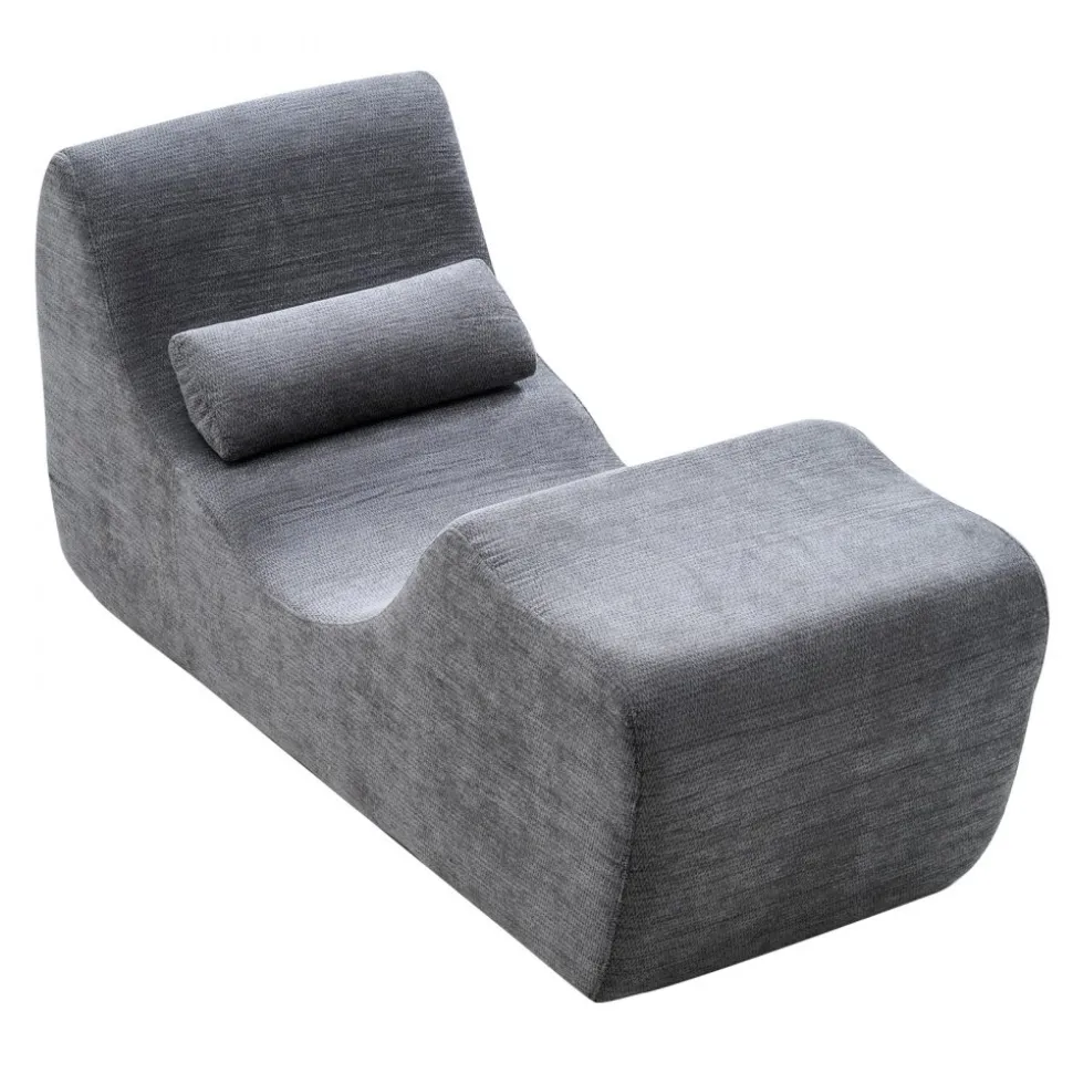 VEVOR Yoga Chair Chaise, Ergonomic Chaise Lounge Chair for Yoga, Modern Boneless Curved Foam Lounge Indoor for Massage, Stretching, Relaxation, Exercise, Used in Living Room, Bedroom, Balcony, Grey