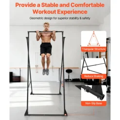 VEVOR Yoga Stand Frame, Max 440.9 lbs Load Swing Stand, Triangular Structure Yoga Aerial Rig, Aerial Silk Stands with EVA Foam, 4-Level Horizontal & 6-Level Vertical Adjustment, Multi-Functional