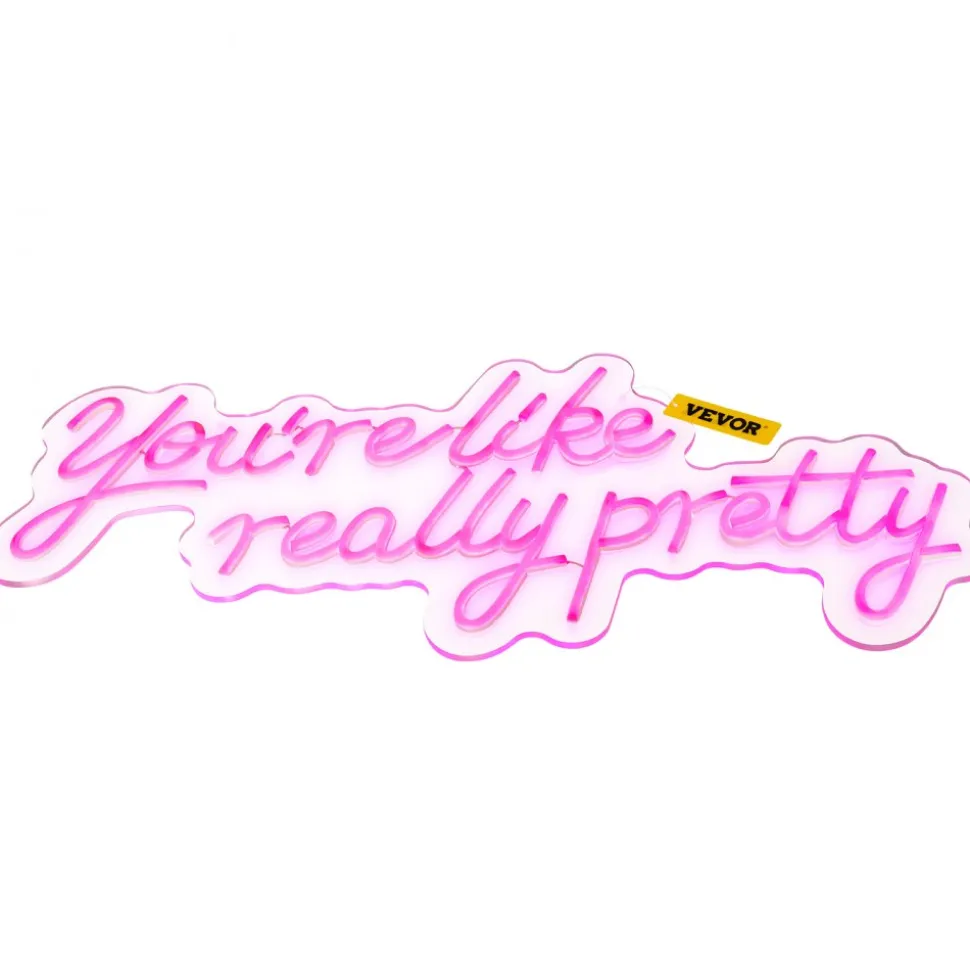 VEVOR You're Like Really Pretty Neon Sign, 27.5" x 12" Pink LED Neon Signs for Wall Decor, Large Lights Sign with Remote Control and Power Adapter, Used for Party, Wedding, Living Room, Office