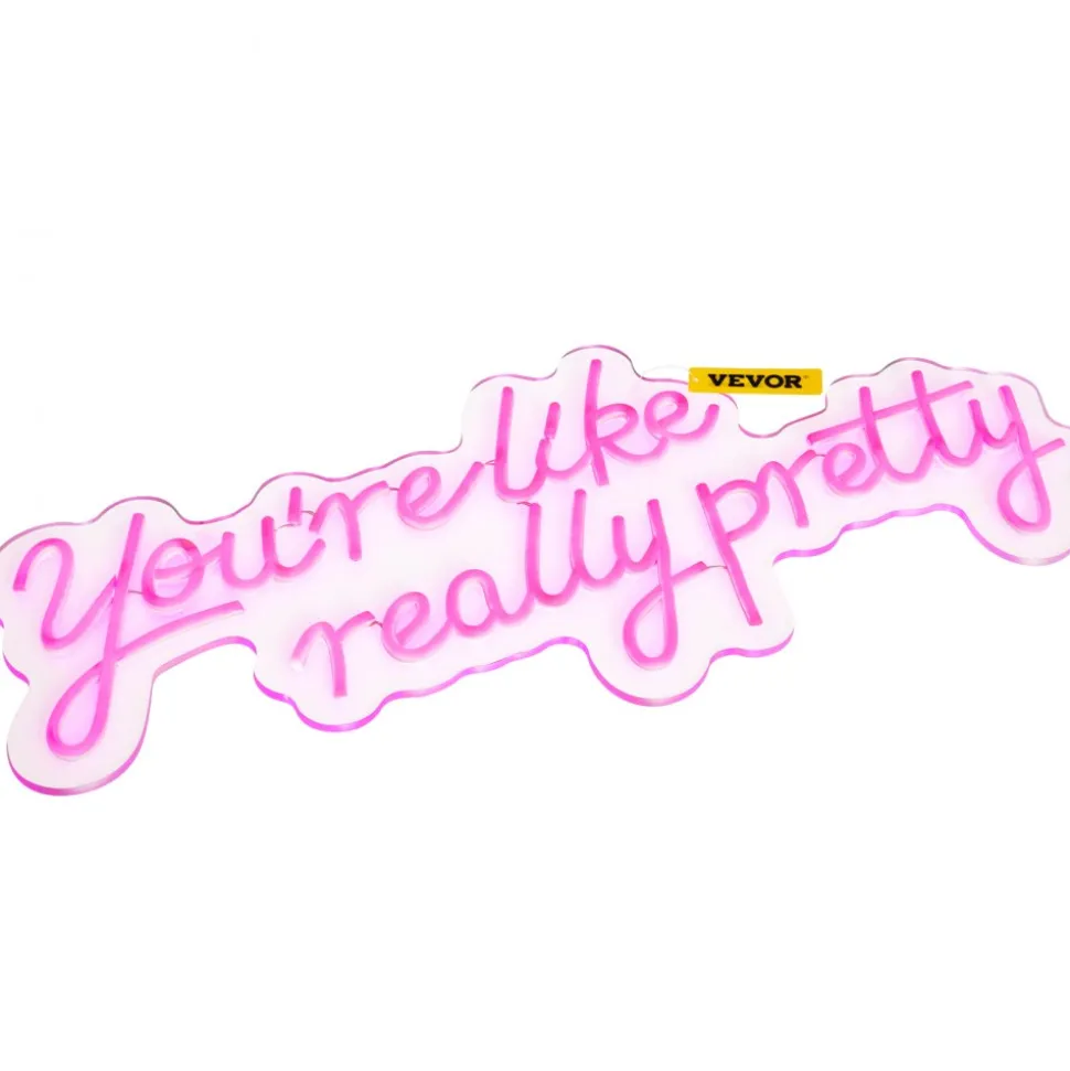 VEVOR You're Like Really Pretty Neon Sign, 27.5" x 12" Pink LED Neon Signs for Wall Decor, Large Lights Sign with Remote Control and Power Adapter, Used for Party, Wedding, Living Room, Office