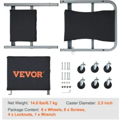 VEVOR Z-Creeper Seat, 2 in 1 Rolling Folding Car Creeper/Stool, 300 lbs Capacity Mechanic Creeper, Low Profile Creeper with 6 pcs Wheels for Garage, Shop, Auto Repair, Lay Down or Sit, Black