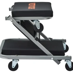 VEVOR Z-Creeper Seat, 2 in 1 Rolling Folding Car Creeper/Stool, 300 lbs Capacity Mechanic Creeper, Low Profile Creeper with 6 pcs Wheels for Garage, Shop, Auto Repair, Lay Down or Sit, Black