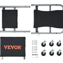 VEVOR Z-Creeper Seat, 2 in 1 Rolling Folding Car Creeper/Stool, 300 lbs Capacity Mechanic Creeper, Low Profile Creeper with 6 pcs Wheels for Garage, Shop, Auto Repair, Lay Down or Sit, Black
