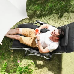 VEVOR Zero Gravity Chair, 33 inch Zero Gravity Recliner Lounge Chair for Indoor and Outdoor, Adjustable Anti Gravity Chair with Cushion, Headrest, Footrest, and Cupholder, 500 lbs, Black