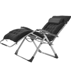 VEVOR Zero Gravity Chair, 33 inch Zero Gravity Recliner Lounge Chair for Indoor and Outdoor, Adjustable Anti Gravity Chair with Cushion, Headrest, Footrest, and Cupholder, 500 lbs, Black