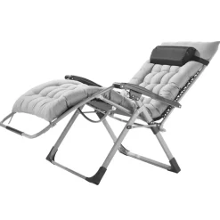 VEVOR Zero Gravity Chair, 33 inch Zero Gravity Recliner Lounge Chair for Indoor and Outdoor, Adjustable Anti Gravity Chair with Cushion, Headrest, Footrest, and Cupholder, 500 lbs, Gray