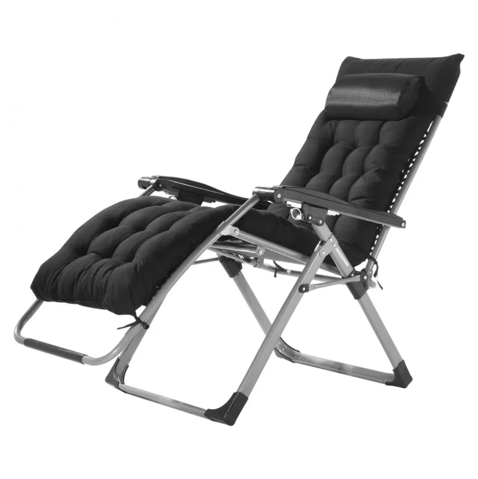 VEVOR Zero Gravity Chair, 26 inch Zero Gravity Recliner Lounge Chair for Indoor and Outdoor, Adjustable Anti Gravity Chair with Cushion, Headrest, Footrest, and Cupholder, 500 lbs, Black